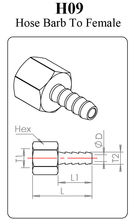 Brass Hose Barb Fitting, Connector, Female x Hose Barb