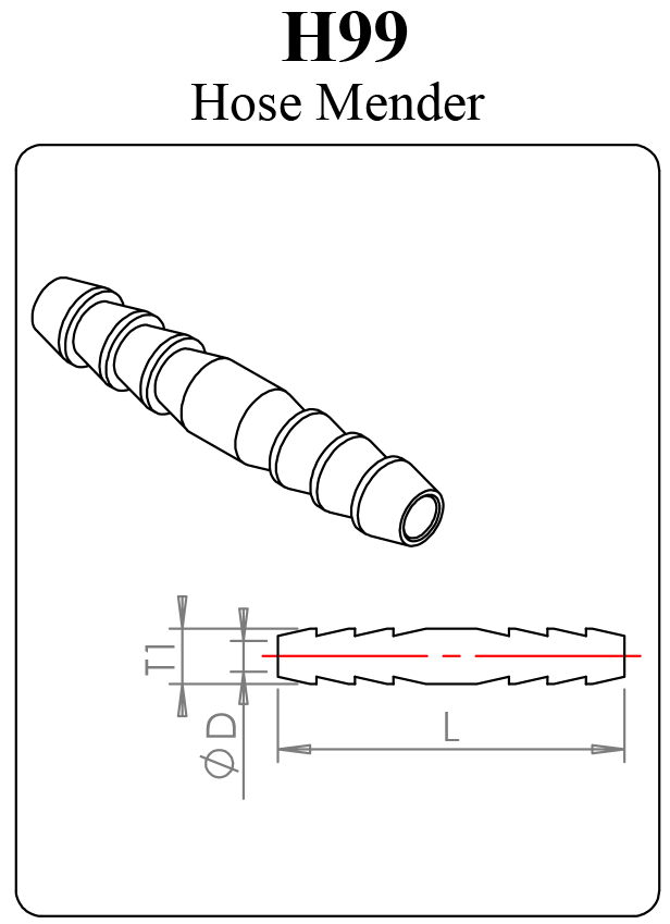 Brass Hose Barb Fitting, Union