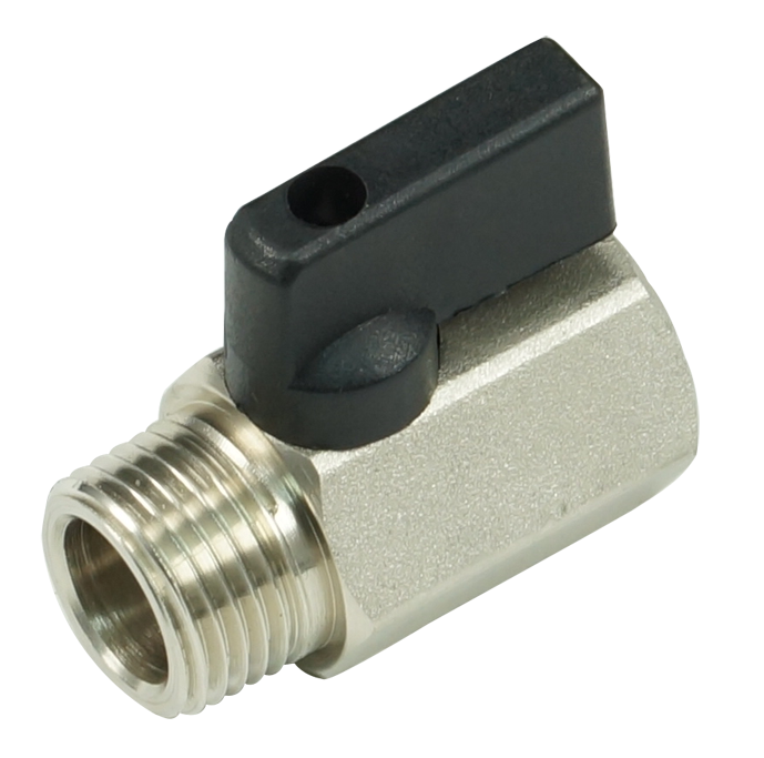 Forged Brass Mini Ball Valve, Nickel Plated