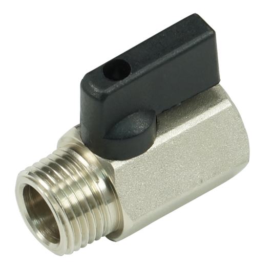 Forged Brass Mini Ball Valve, Nickel Plated