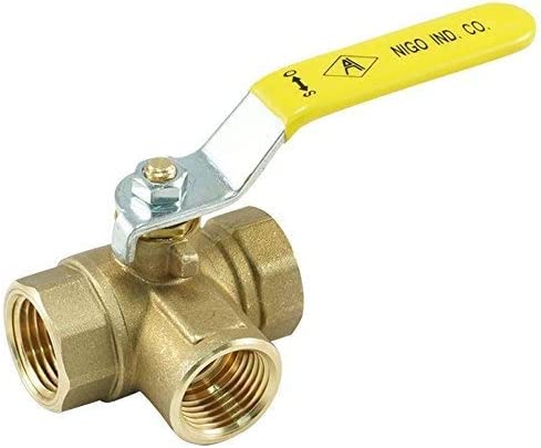 Forged Brass Ball Valve, 3-Way, Female, L-Port, Lead Free Available