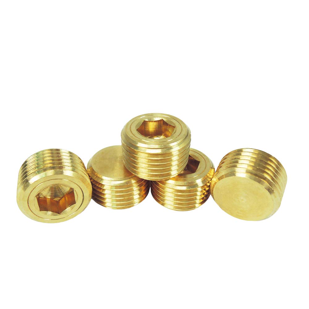 Brass Pipe Fitting, Hex Counter Sunk Plug, Male