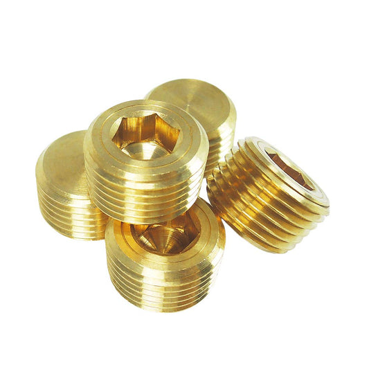 Brass Pipe Fitting, Hex Counter Sunk Plug, Male