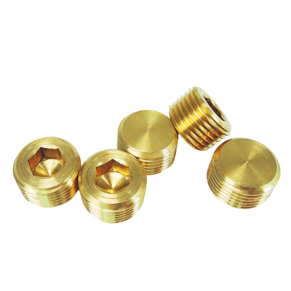 Brass Pipe Fitting, Hex Counter Sunk Plug, Male