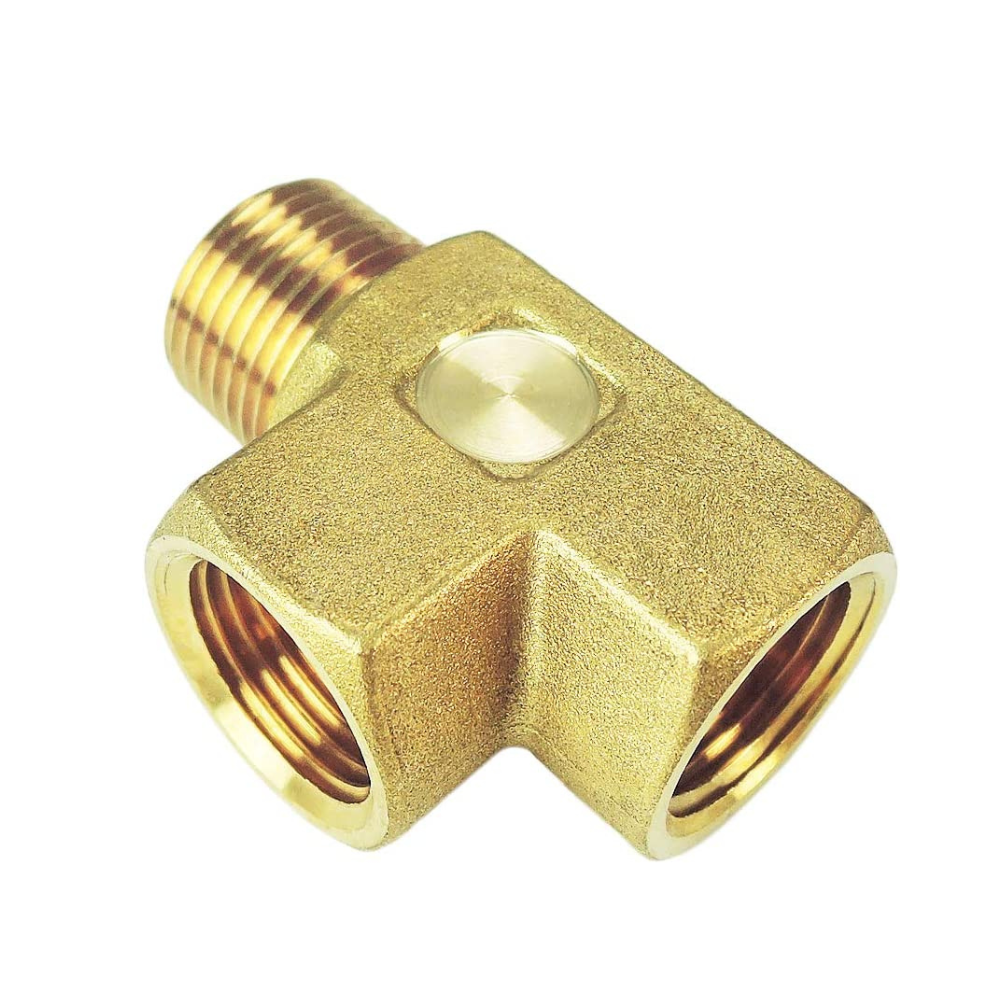 Forged Brass Pipe Fitting, 3-Way Street Tee, Female x Female x Male