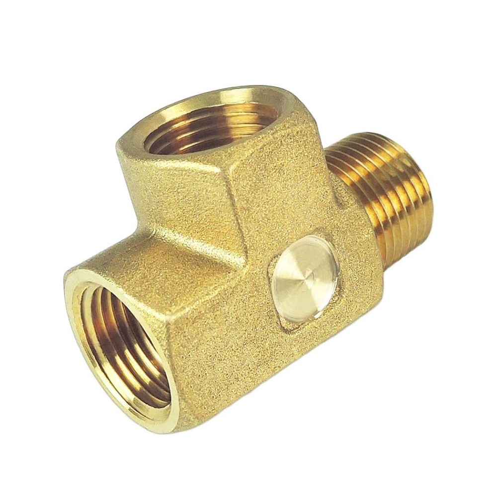 Forged Brass Pipe Fitting, 3-Way Street Tee, Female x Female x Male