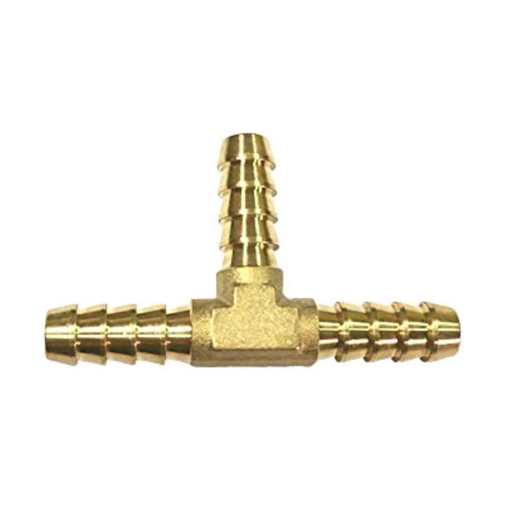 Forged Brass Hose Barb Fitting, 3-Way Tee