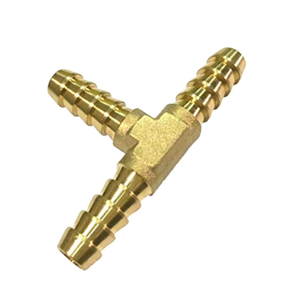 Forged Brass Hose Barb Fitting, 3-Way Tee