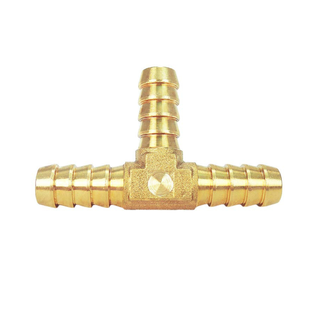 Forged Brass Hose Barb Fitting, 3-Way Tee