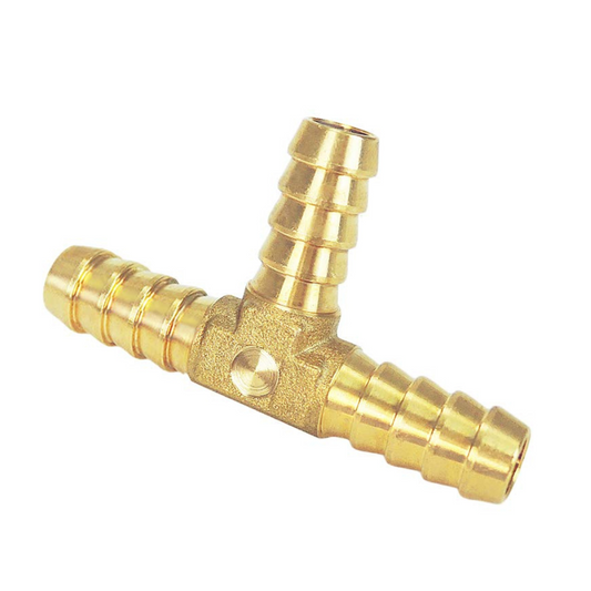 Forged Brass Hose Barb Fitting, 3-Way Tee