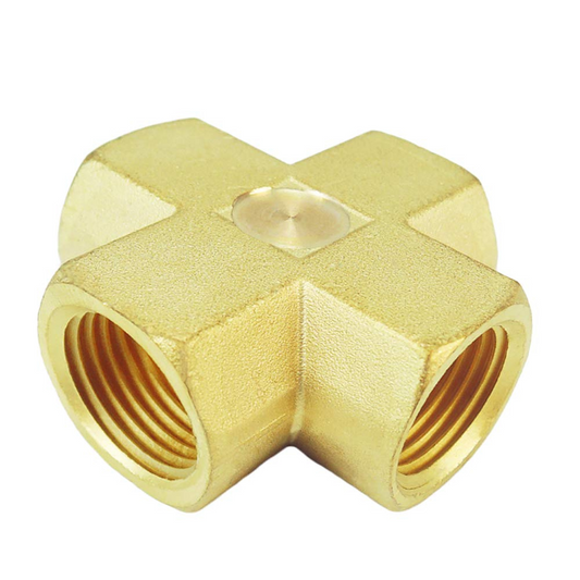 Forged Brass Pipe Fitting, 4-Way Cross