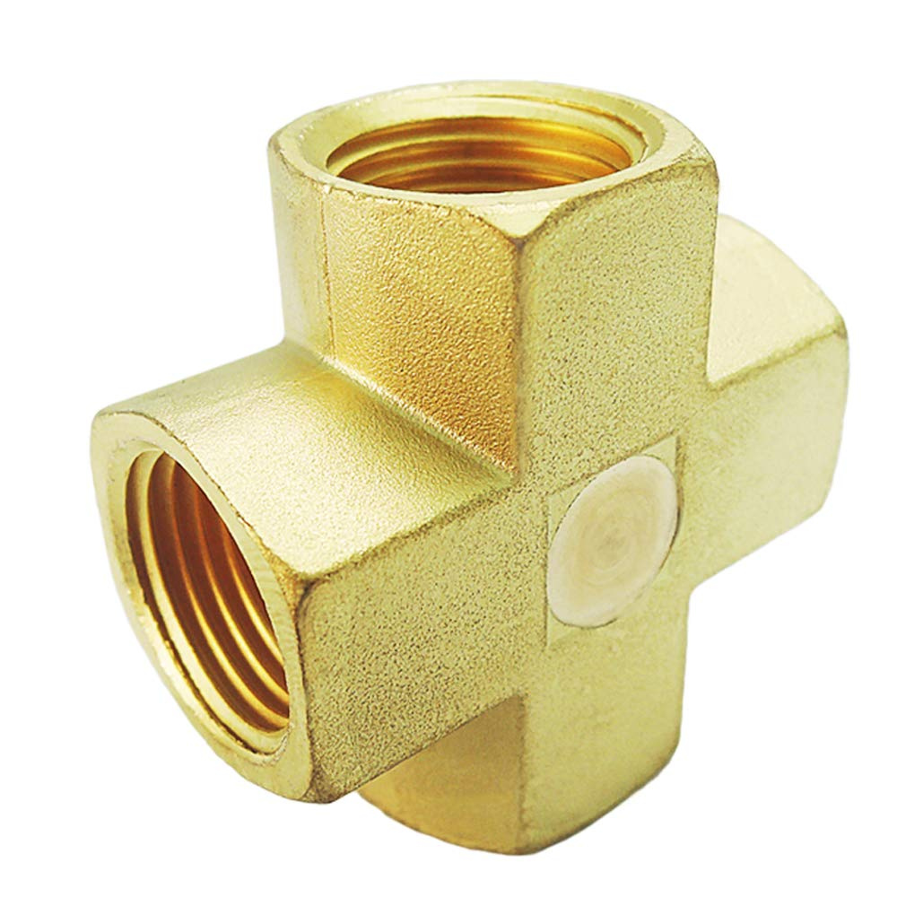 Forged Brass Pipe Fitting, 4-Way Cross